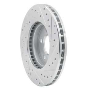 Buick Rendezvous Brake Rotor (1) - Front Left - R1 Concepts - Drilled & Slotted - Silver - `01-`07